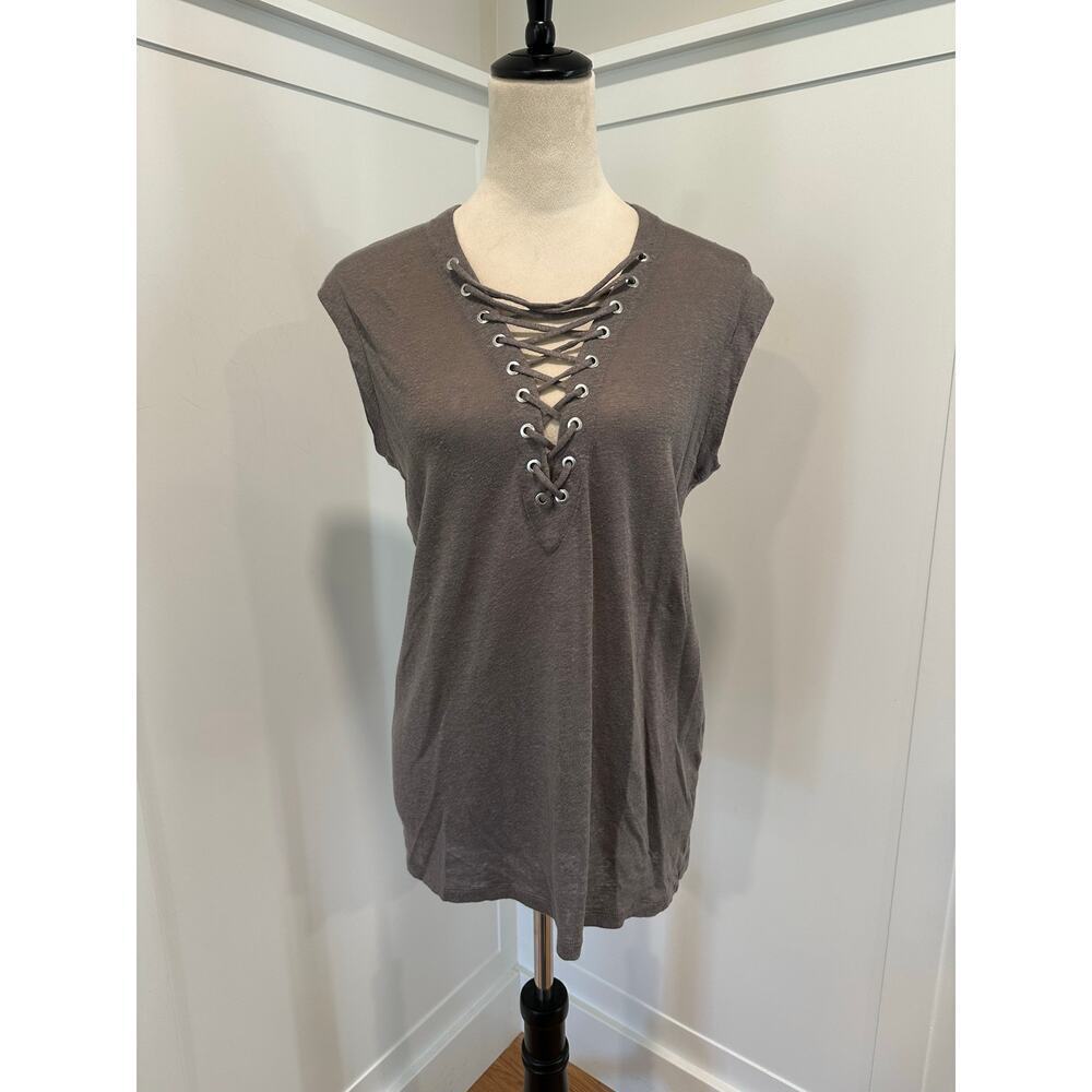 SOLD IRO Linen Lace Up Top Size S